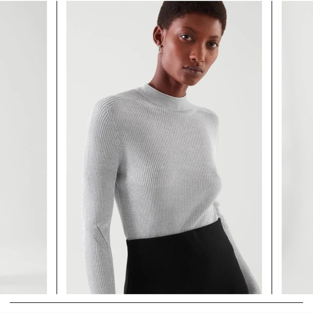COS High Neck Ribbed Knit Sweater - Picture 13 of 13